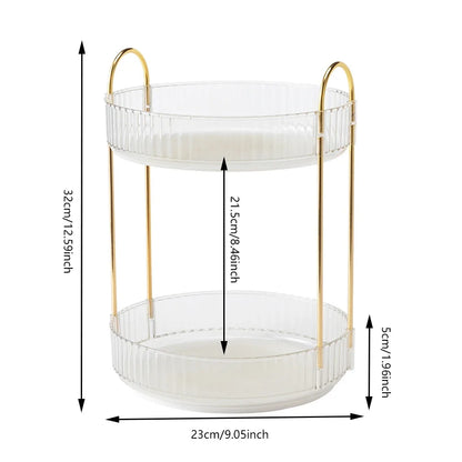 360 Rotating Makeup Organizer for Vanity Bathroom Countertop Organizer Perfume Organizer Skincare Dresser Make Up Holder Rack