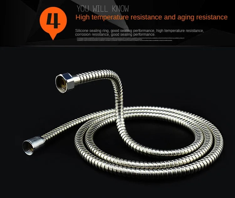 1 / 1.5/2/3/4/5/10 M Shower Pipe Shower Head Water Heater Stainless Steel Hose General Metal Hose  Hose Water Softener