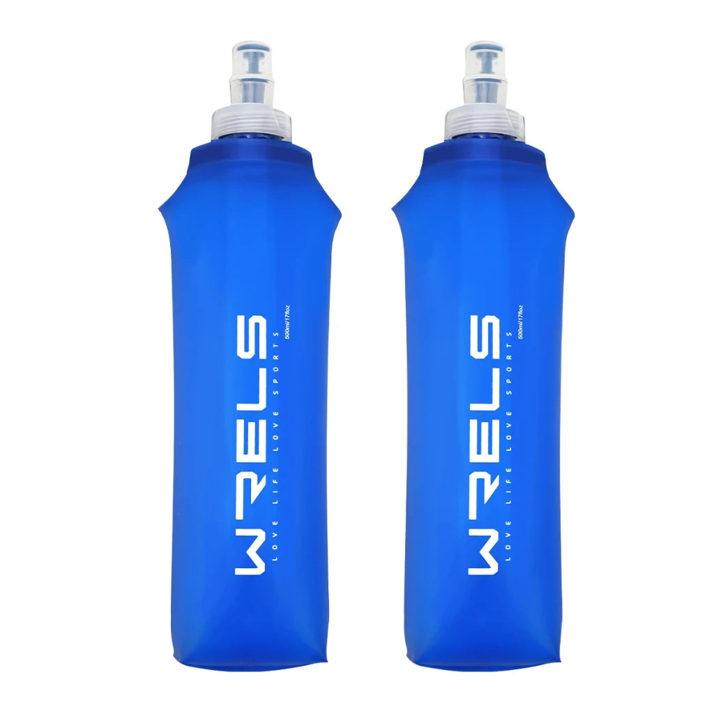 WRELS Folding Water Bag Soft Flask TPU BPA-Free Collapsible Water Bottle Outdoor Sport Hiking Camping Running Portable Water Bag