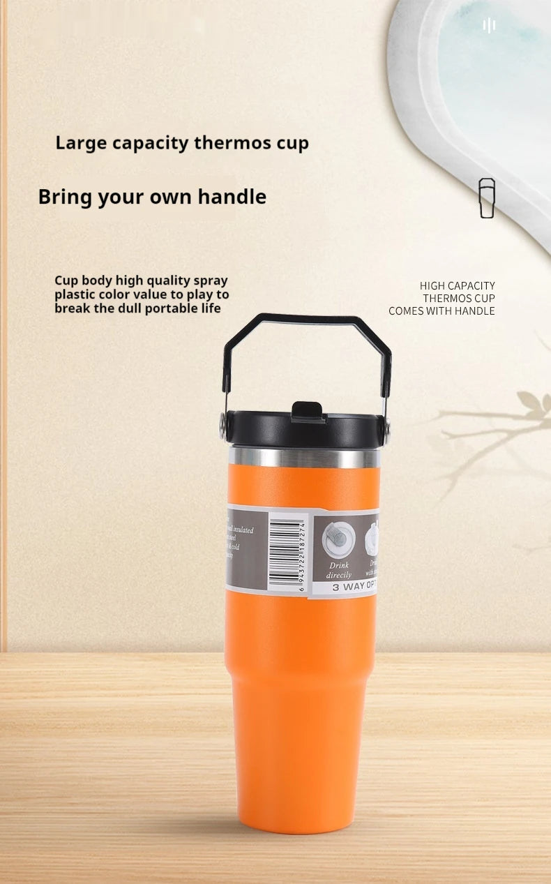 304 Stainless Steel 30oz Large Capacity Portable Car Cup Vacuum Portable Insulated Cup For Insulated Outdoor Car Ice Cream Cups