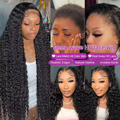 30 40 Inch Loose Deep Wave 13x6 Hd Lace Frontal Wig 360 Full Lace Curly Human Hair Wigs for Women 13x4 Water Wave Lace Front Wig