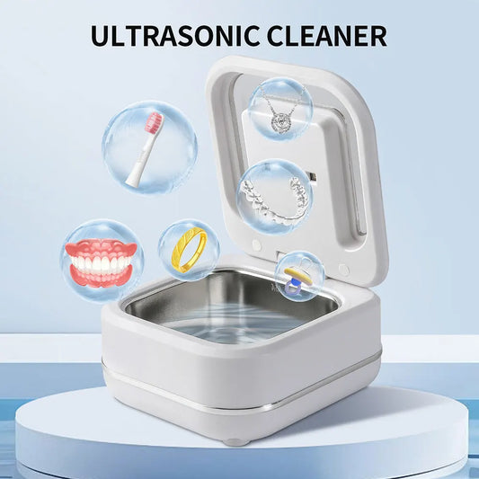 Portable Ultrasonic Cleaner UV Sterilization Ultrasonic Cleaning Machine Ultrasound Washing Bath For Glasses Jewelry Dentures