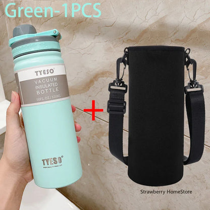 Tyeso 530/750ML Stainless Steel Thermos Bottle Portable Outdoor Sport Water Cup Keeps Cold and Heat High Capacity Thermos Bottle