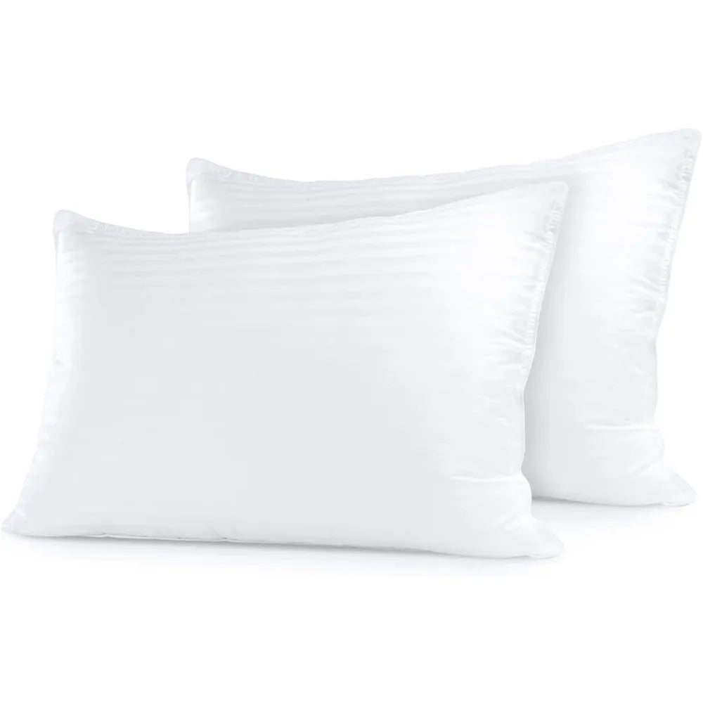 Sleep Restoration Pillows for Bed Queen Size Gel Fibre Filled Cotton Cooling Pillow 2 Pack for Luxury Down-Alternative Comfort