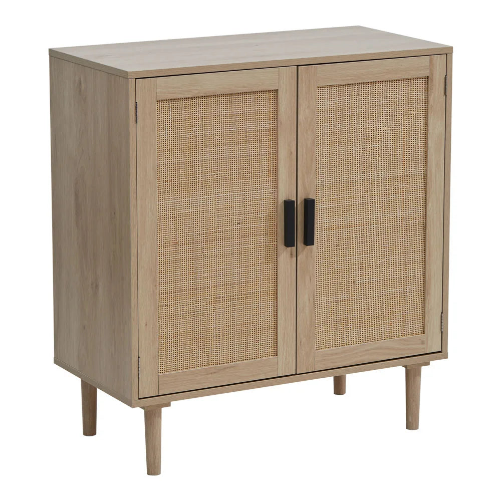 Rattan Sideboard with Double Doors for Living Room Hallway, 80cm W x 40cm D x 88cm H