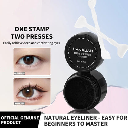 Waterproof Lower Eyelash Stamp Set New Easy To Use Quick Dry Eye Liner Portable 0.01mm Tip Lower Lash Stamp With Ink 2 In 1