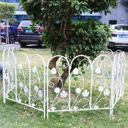 Rustproof Metal Garden Fence Panels, Border Edge, Flower Bed, Animal Dog Barrier, Border Edge, 32in x 10ft, 5 Pack