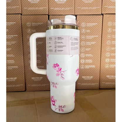 2025 new  Large Capacity 40Oz Stainless Steel Vacuum Flask - Insulated Tumbler Cup with Lids and Straws, Perfect for Travel