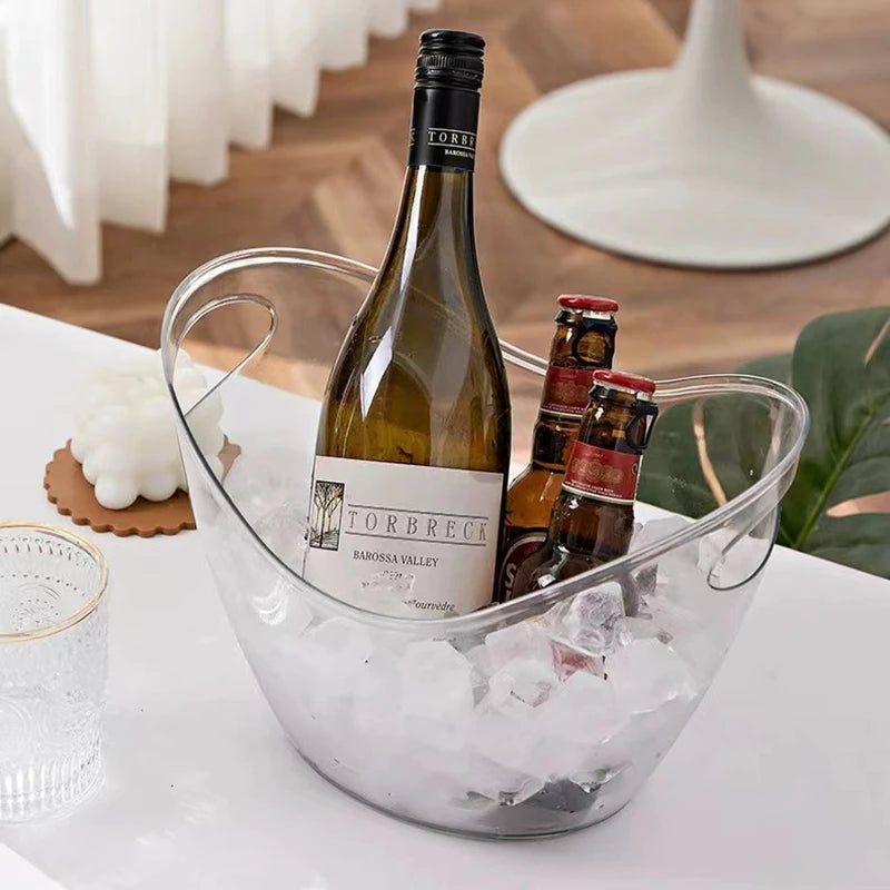 Transparent Ice Cube Storage Bucket Beer Wine Bucket Bar Ice Bucket Container Champagne Can Wine Bucket Champagne Beer Chiller