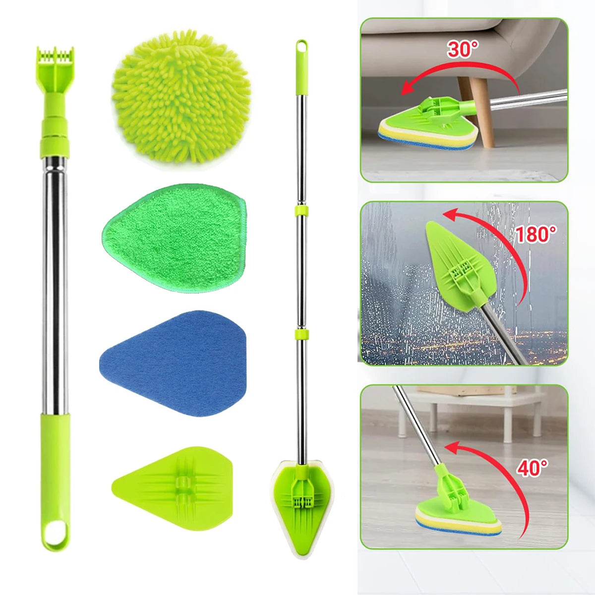 Bathroom Mop Bath Shower Screen Tile Cleaning Kit Floor Cleaner Tool Scrubber UK