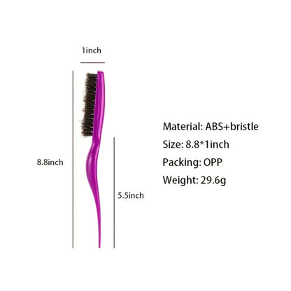 Professional Handle Triplex Comb with Row Brush Bristles for Salon Hairbrush with Pointed Tail