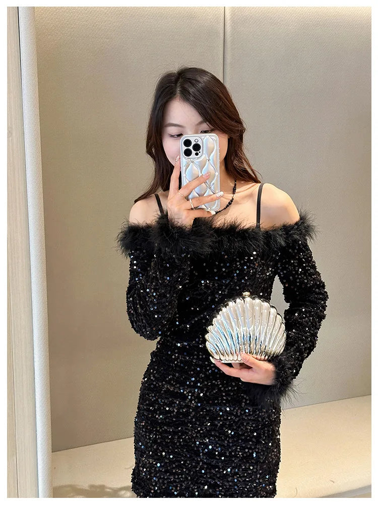 2024 Women Silver Gold Shell Bag Cute Acrylic Evening Clutch Bag With Strap For Wedding Party Small Purses Designer Handbags