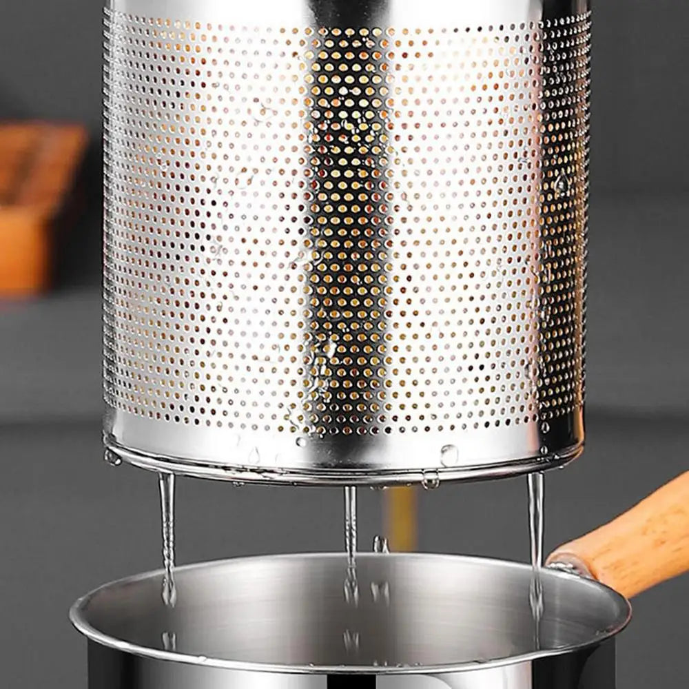 2 in 1Deep Frying Pot Kitchen Fryer With Strainer Stainless Steel Tempura Fryer Pan Fry Pot Chicken Fried Chicken Cooking Tools