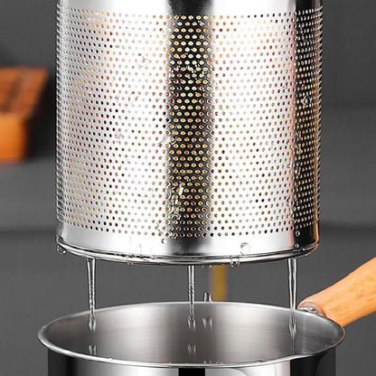 2 in 1Deep Frying Pot Kitchen Fryer With Strainer Stainless Steel Tempura Fryer Pan Fry Pot Chicken Fried Chicken Cooking Tools