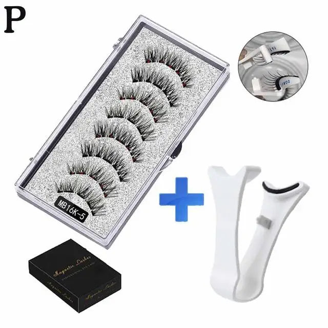 3D Natural Magnetic Eyelashes,With 5 Magnetic Lashes Shipping Box Eyelashes Handmade False Gift Reusable Support Drop Magne T6N2