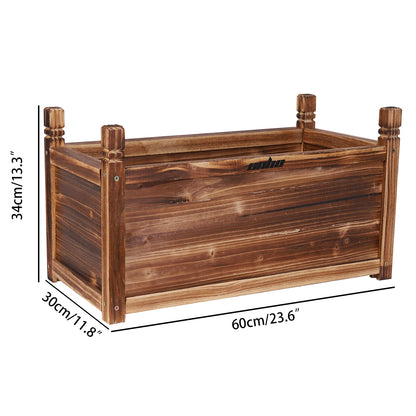 Wooden Raised Flower Bed Indoor Outdoor Vegetable Herb Planter Pot Garden Bed Flower Display