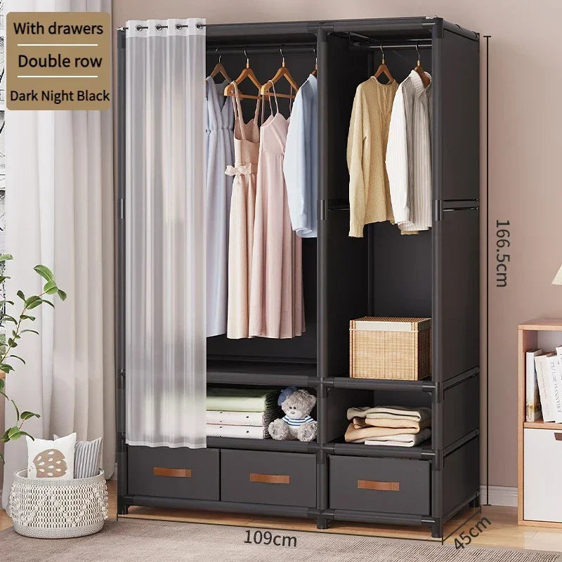 Simple Floor-Standing Wardrobes Home Large Capacity Durable Clothes Cabinet Dustproof And Economical Wardrobe Bedroom Furniture