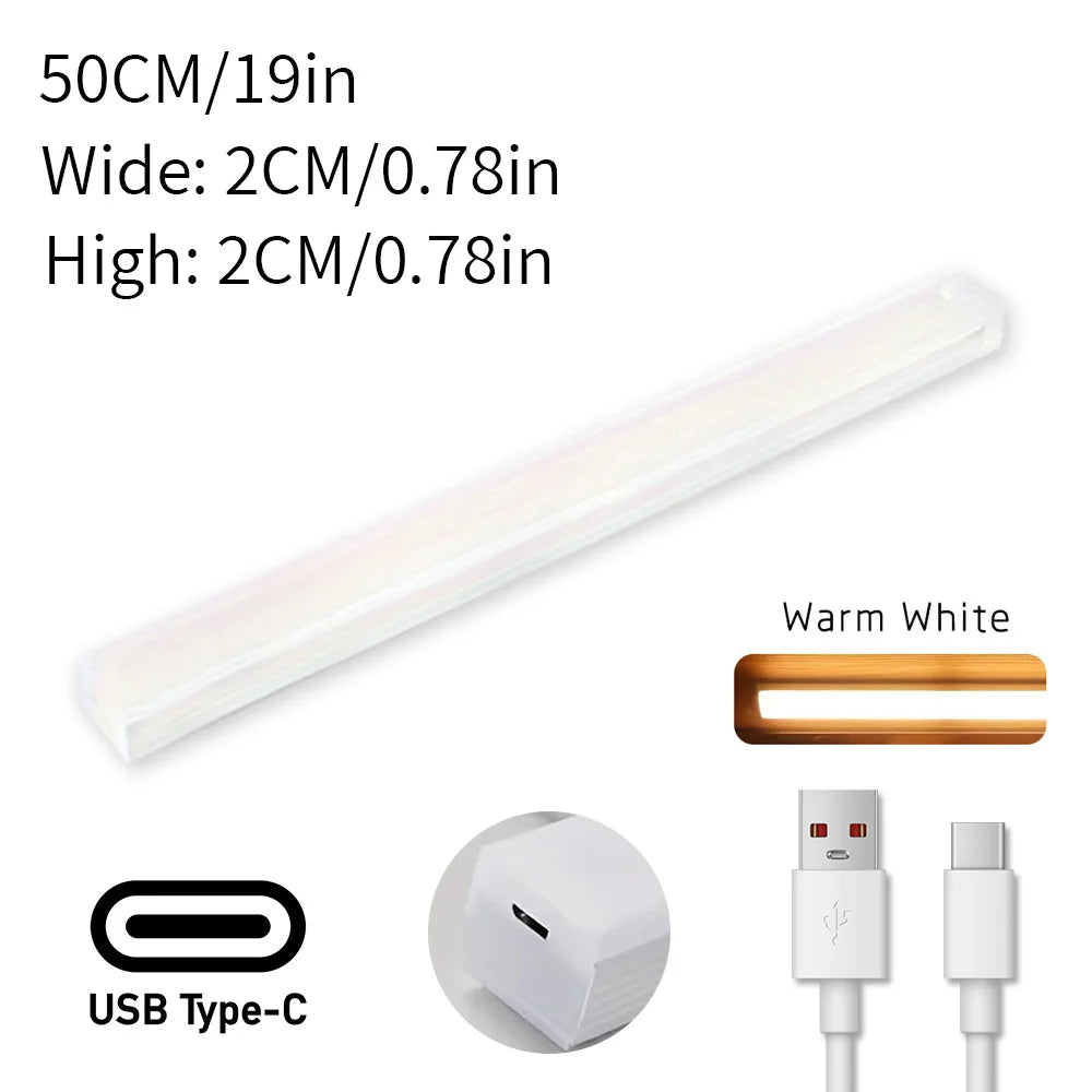 1pc Motion Sensing Light, Wireless Led Night Light, C-type Rechargeable Lightbox Staircase Backlight, Kitchen Lighting