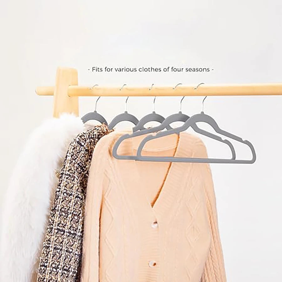 10/20/30pcs Velvet Hanger, Heavy Duty Non-Slip Hanger for Coat Pants and Formal Wear, Space Saving Garment Felt Hanger