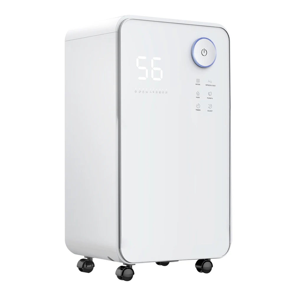 White 16L Low Noise Dehumidifier with Wheels and WiFi