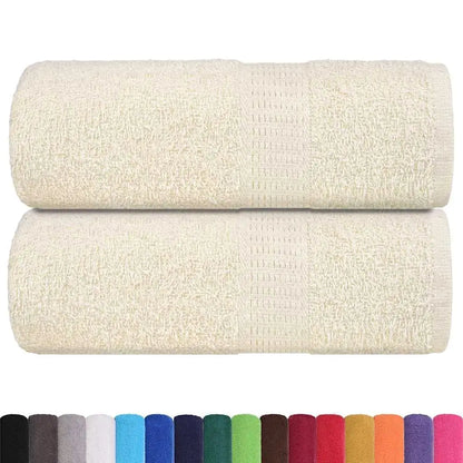 Set of 2 Cream Guest Towels 30x50 cm, 360 GSM, 100% Pure Cotton - Soft & Absorbent