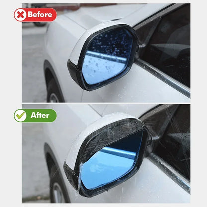 2PCS Car Rearview Mirror Rain Eyebrow Carbon Fiber Rain Shield Sun Shade Clear Vision Protector for Auto Mirror Accessories