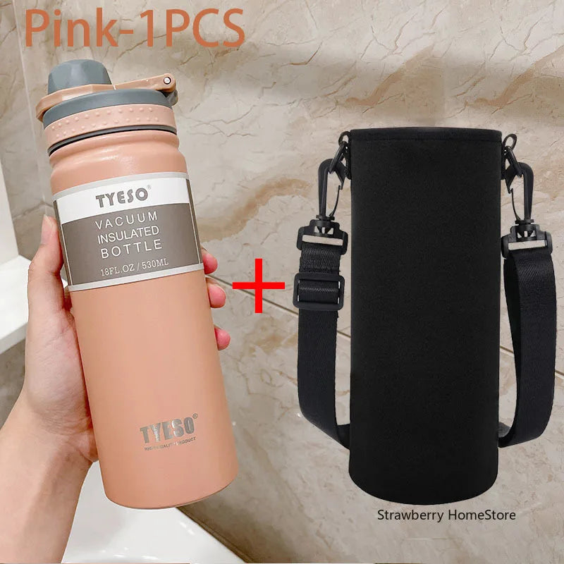 Tyeso 530/750ML Stainless Steel Thermos Bottle Portable Outdoor Sport Water Cup Keeps Cold and Heat High Capacity Thermos Bottle