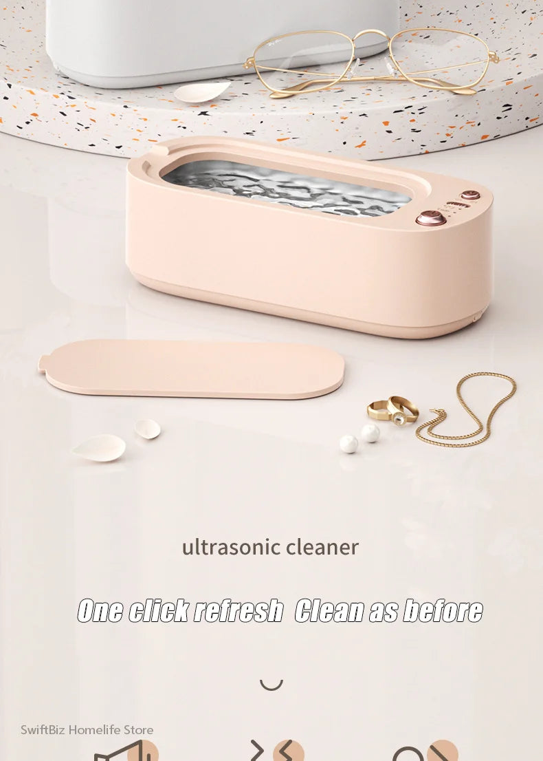 Xiaomi MIJIA Clean Ultrasonic Cleaner 550ml Portable Household Cleaning Machine Jewelry Cleaner Machine Ring Glasse Makeup Brush