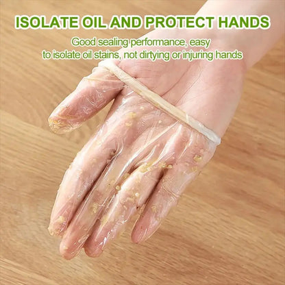 100Pcs Food Grade Disposable Gloves Portable Non-Slip Acid Work Safety Cleaning Gloves Transparent TPE Latex Free Gloves