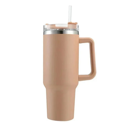 40oz Stainless Steel Water Bottle Car Coffee with Handle Lid Straw Mug Personalized Tumbler Vacuum Thermos Cup