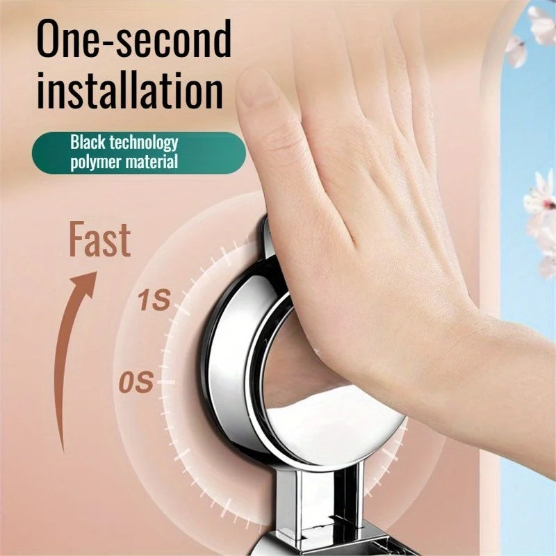 Shower Head Support Mural Douche Suction Cup Holder 360° Adjustable Plating Shower Rail Head Holder Bathroom Wall Mount Bracket