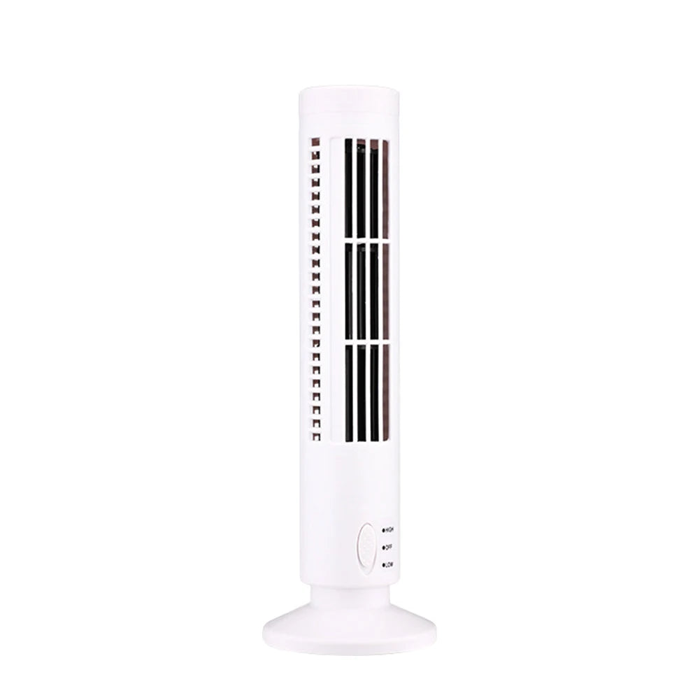 LED Tower Fan Bladeless Cooling Fan 2 Gear Speed No Leaf Air Conditioner Portable Electric Floor Fan for Living Room Bedroom