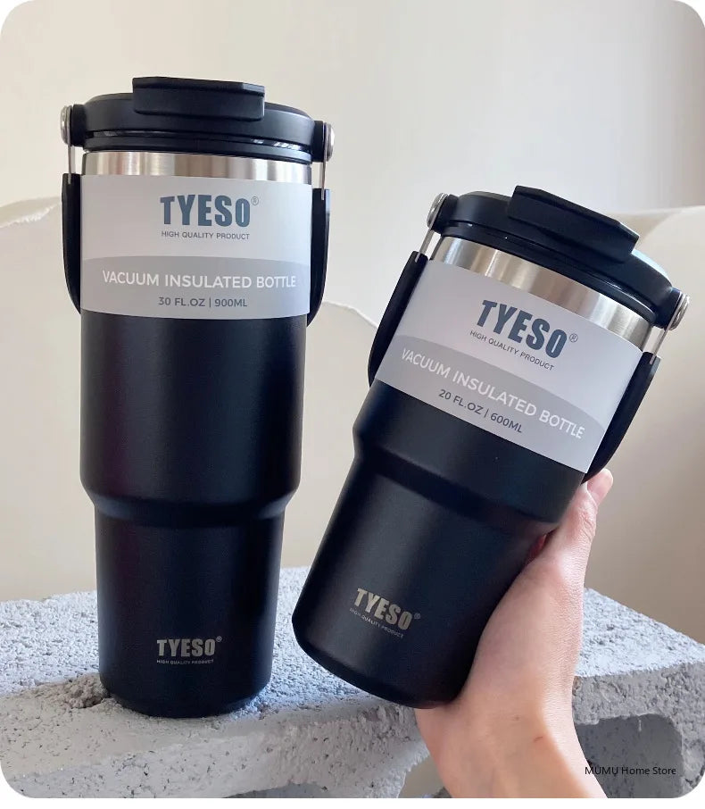 Tyeso Tumbler Coffee Cup Stainless Steel Vacuum Thermal Insulated Mug Large Capacity Double Drink Car Water Bottle Travel Mug