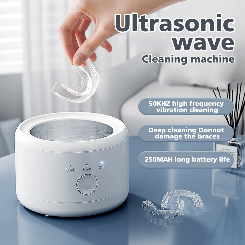 15W Ultrasonic Cleaner for Dentures Professional Ultrasonic Cleaning Machine for Dental Jewelry Watch Eye Glasse Makeup Brush