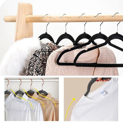 Velvet Non-Slip Hanger 10 Pack Flocking Multifunctional Anti-Slip Clothes Hangers Wrinkle Resistant Adult Plastic Hanger Stand