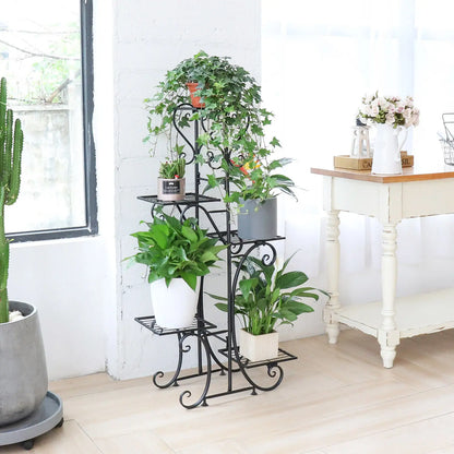 5 Tier Extra Large Indoor Outdoor Metal Plant Stand Shelf Anti Rust Iron Garden Flower Pot Holder Rack