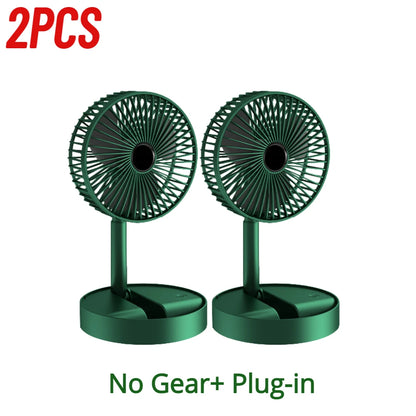 1-3PCS USB Foldable Fan Adjustable Height Desk Fan Portable Telescopic Floor Stand Fan 2000mAh 3 Speeds Summer Air Circulators