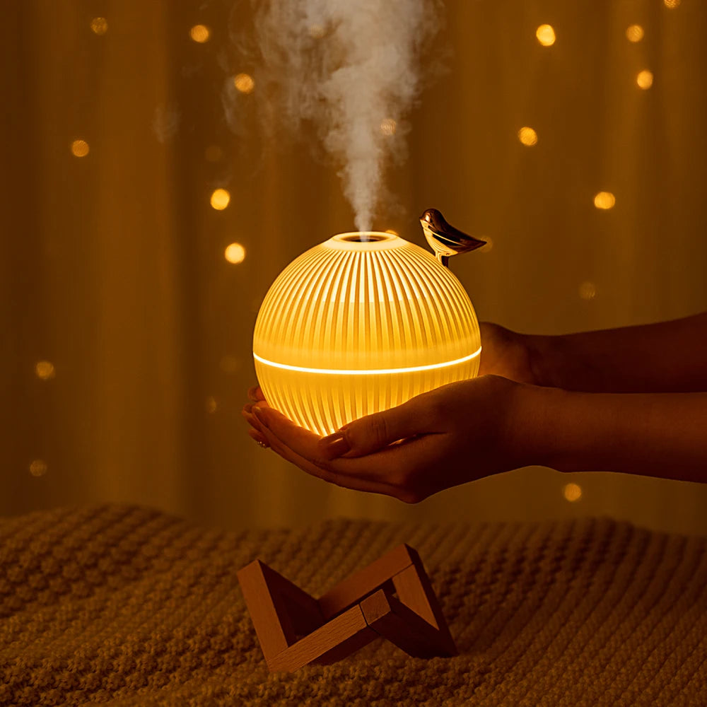 3-in1 Quiet Bird Humidifier 3 Colors Night Light USB Mini Aromatherapy Diffuser 2 Spray Modes Kid Birthday Gift Home Decor 330ml