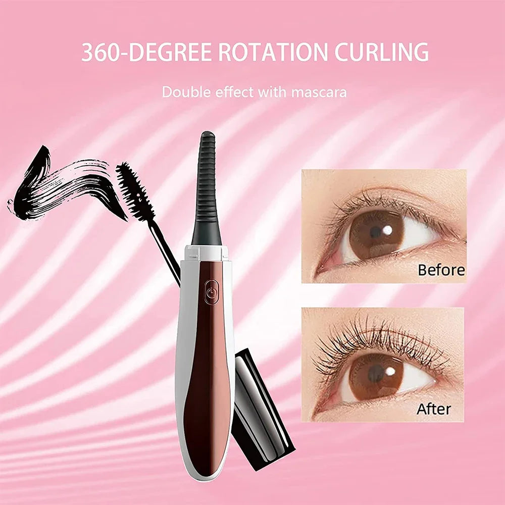 Electric Heated Eyelash Curler 24 Hours Long Lasting Eyelashes Curl Rechargeable Makeup Eyelash Curler Curling Eyelashes Tools