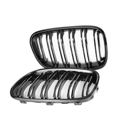 Front Kidney Grill Grille Double Slat Gloss Black For BMW F20 F21 2011-2014