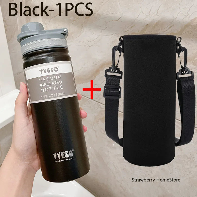 Tyeso 530/750ML Stainless Steel Thermos Bottle Portable Outdoor Sport Water Cup Keeps Cold and Heat High Capacity Thermos Bottle