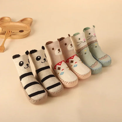 Winter Baby Cute Cartoon Animal Floor Socks with Rubber Anti Slip Sole Cotton Warm Shoes for Infant Girls Boys Slipper Stuff