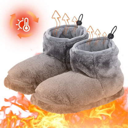 Winter USB Heater Foot Shoes Plush Warm Electric Slippers Comfortable Feet Heated Shoes Winter Warming Slipper for Women Men