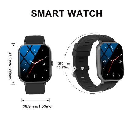 Smart watch, wireless calls/wireless music,message reminders,custom watch face wallpaper, suitable for Android and iPhone phones