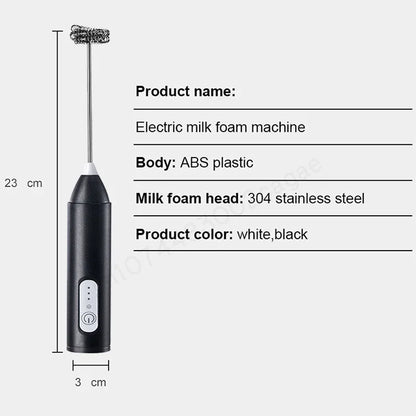 Wireless Milk Frother Electric Type-C Blender Handheld Stainless Steel Mini Coffee Maker Whisk Mixer For Coffee Cappuccino Cream