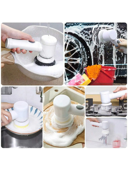 Xiaomi 5 in 1 Powerful Electric Cleaning Brush Spin Scrubber Brush Deep Cleaning with 5 Replaceable Heads For Bathroom Kitchen