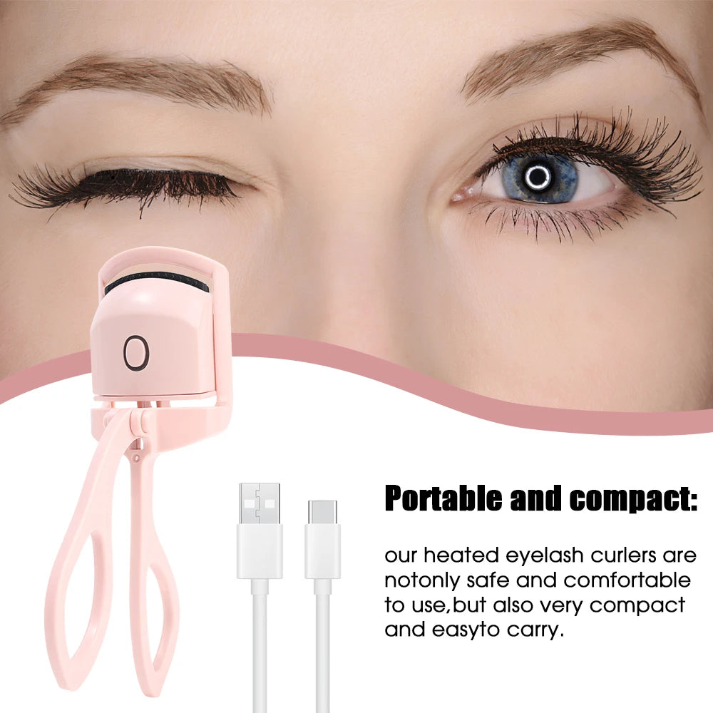 Electric Hot Eyelash Curler Temperature Control USB Charging Model Fast Heating Portable Eye Lash Perm Shaping Lasting Curling