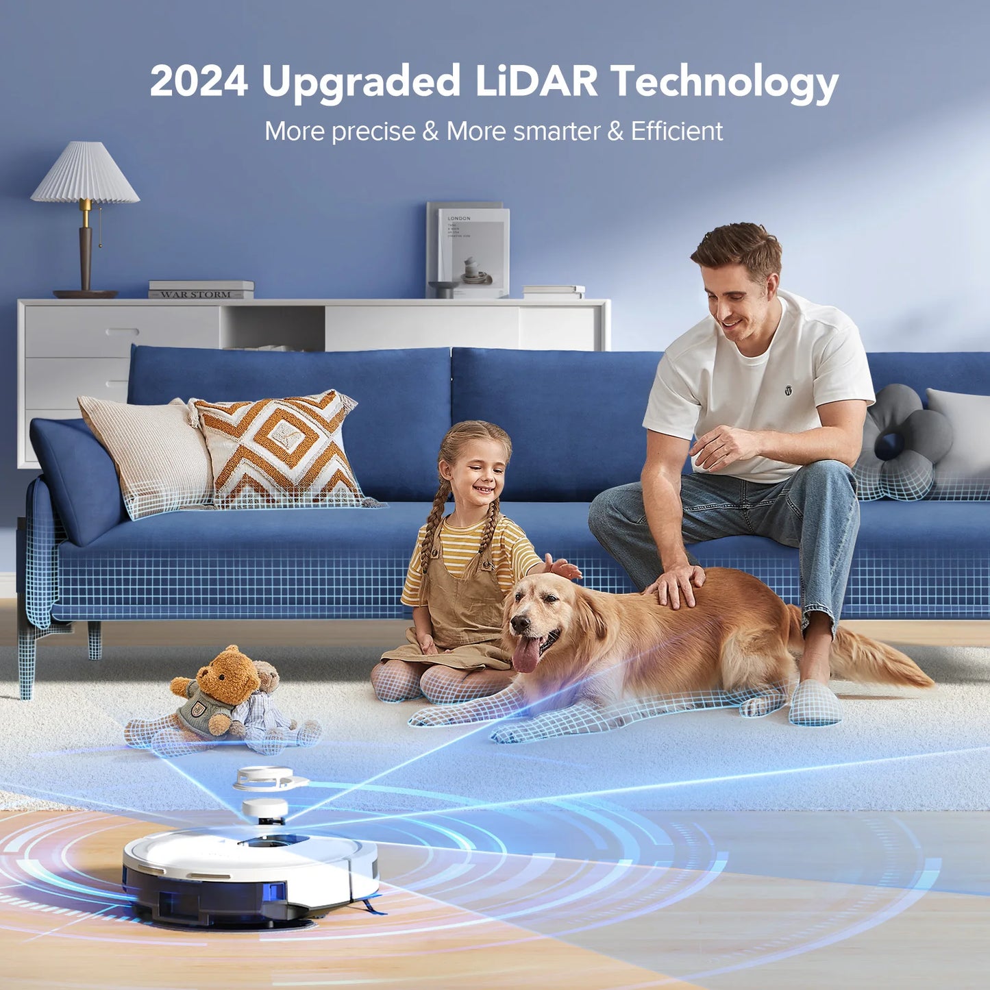 5500Pa Robot Vacuum and Mop, 3 in 1 Robotic Vacuum Cleaner, Lubluelu L20 Smart Mapping, 30 No-go Zones, WiFi/App/Alexa