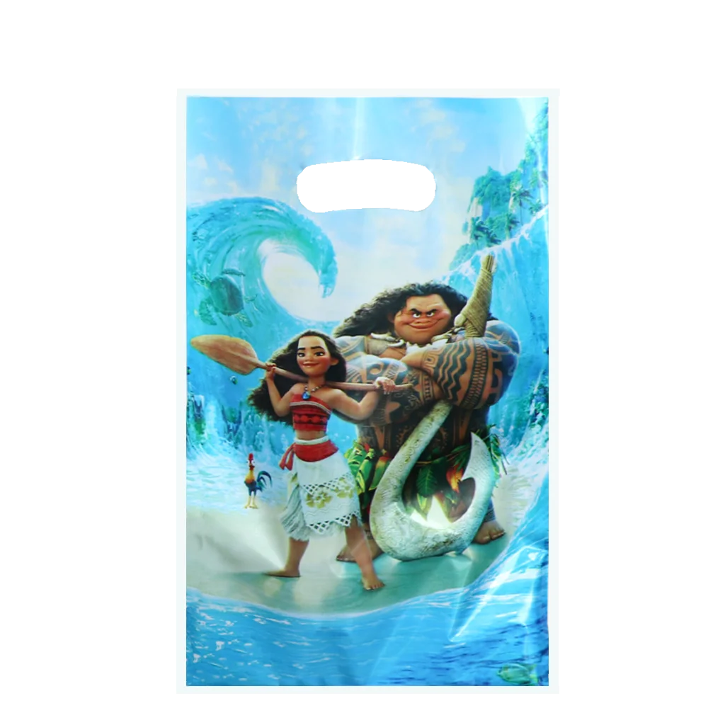 10/40Pcs Disney Moana Party Gift Bags Moana Theme Plastics Candy Bag Boy Loot Bag for Kids Birthday Party Favors Supplies Decor