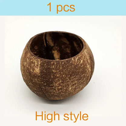 Trend Natural Coconut Bowl Set Spoon Fruit Salad Noodle Rice Bowl Wooden Creative Coconut Shell Smoothie Bowl Tableware Kitchen